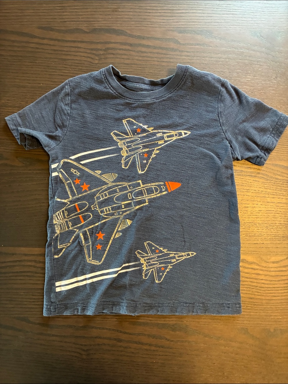 jumping beans Navy Short-Sleeve Tee with Silver Jet Graphics with Orange Accents